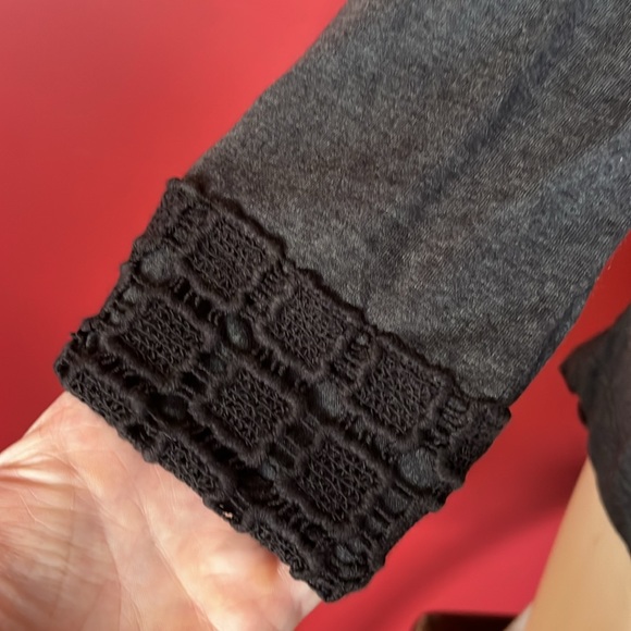 New Mona B dark gray long sleeve blouse - Picture 3 of 16